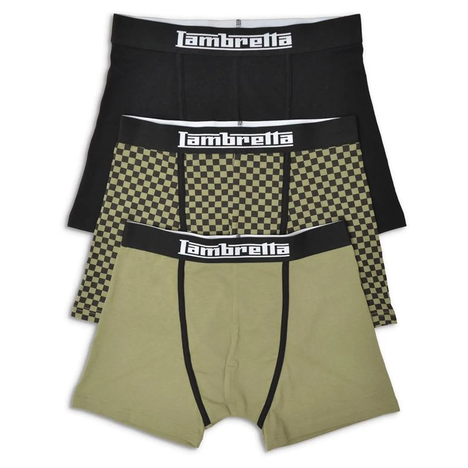 Lambretta Mens 3 Pack Multi Elasticated Boxer Shorts - Navy