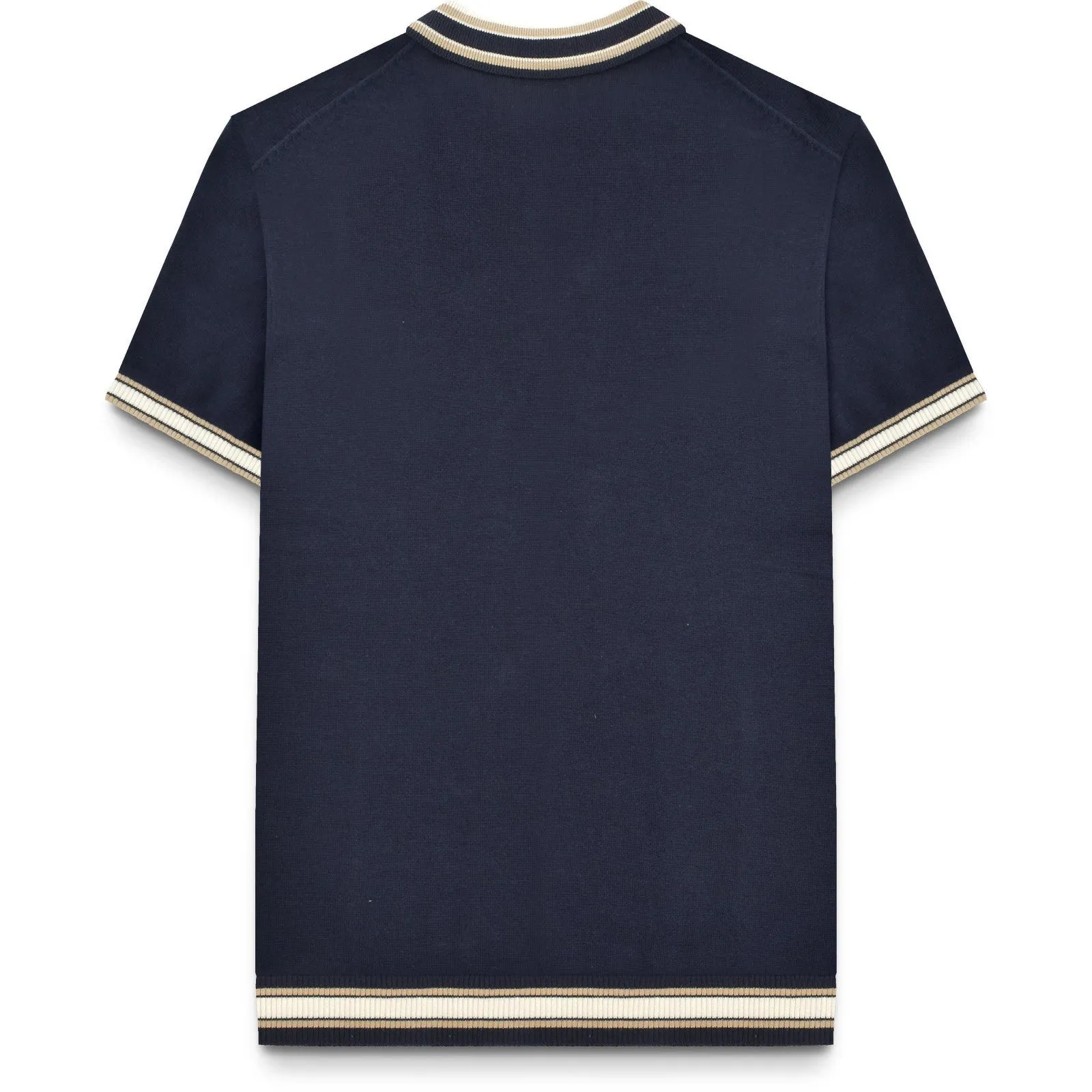 Lambretta Mens Baggio Tipped Knit Short Sleeve Polo Shirt
