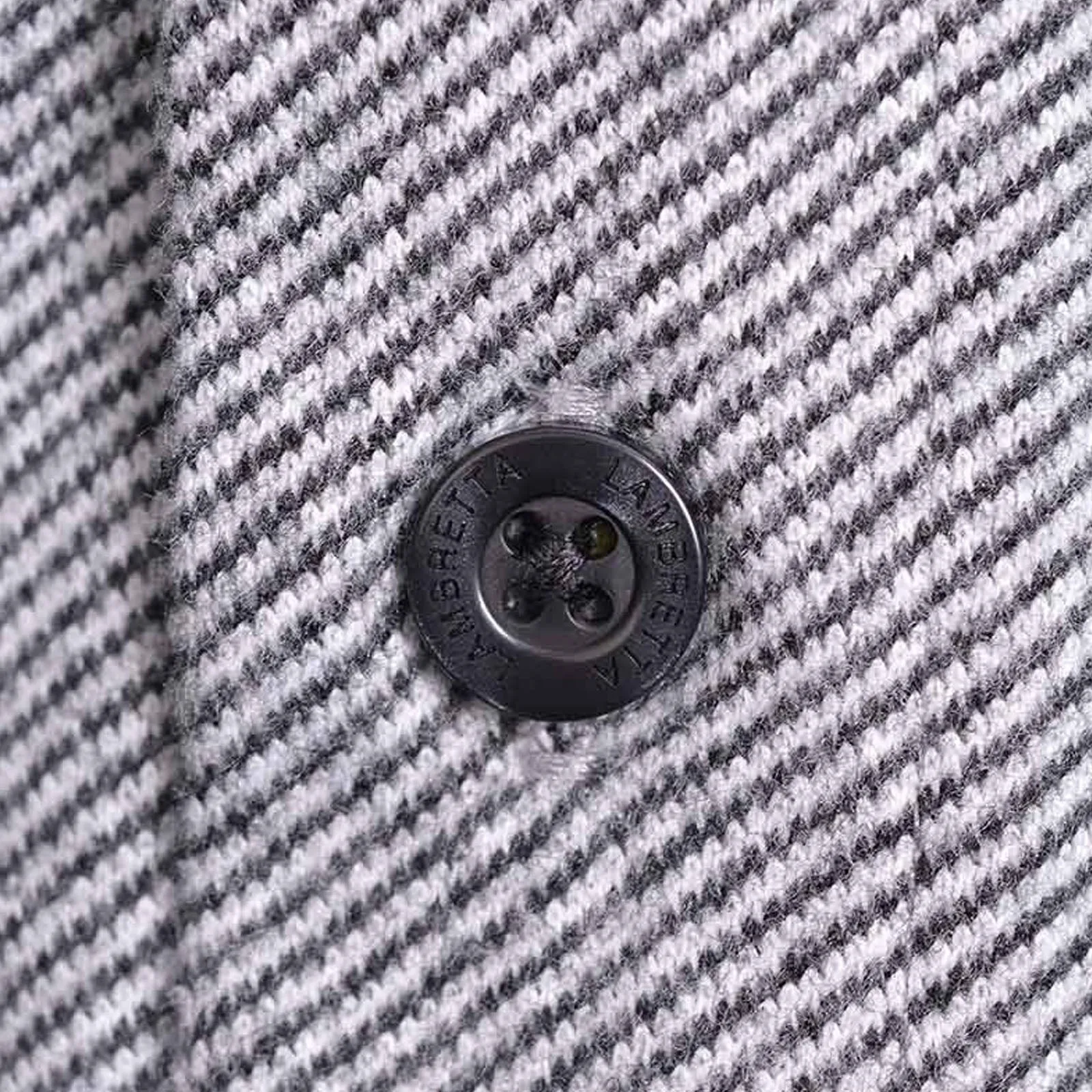 Lambretta Mens Brushed Twill Long Sleeve Striped Overshirt - Black/White