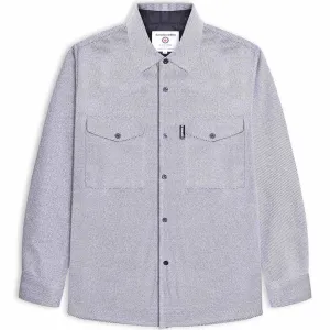Lambretta Mens Brushed Twill Long Sleeve Striped Overshirt - Black/White