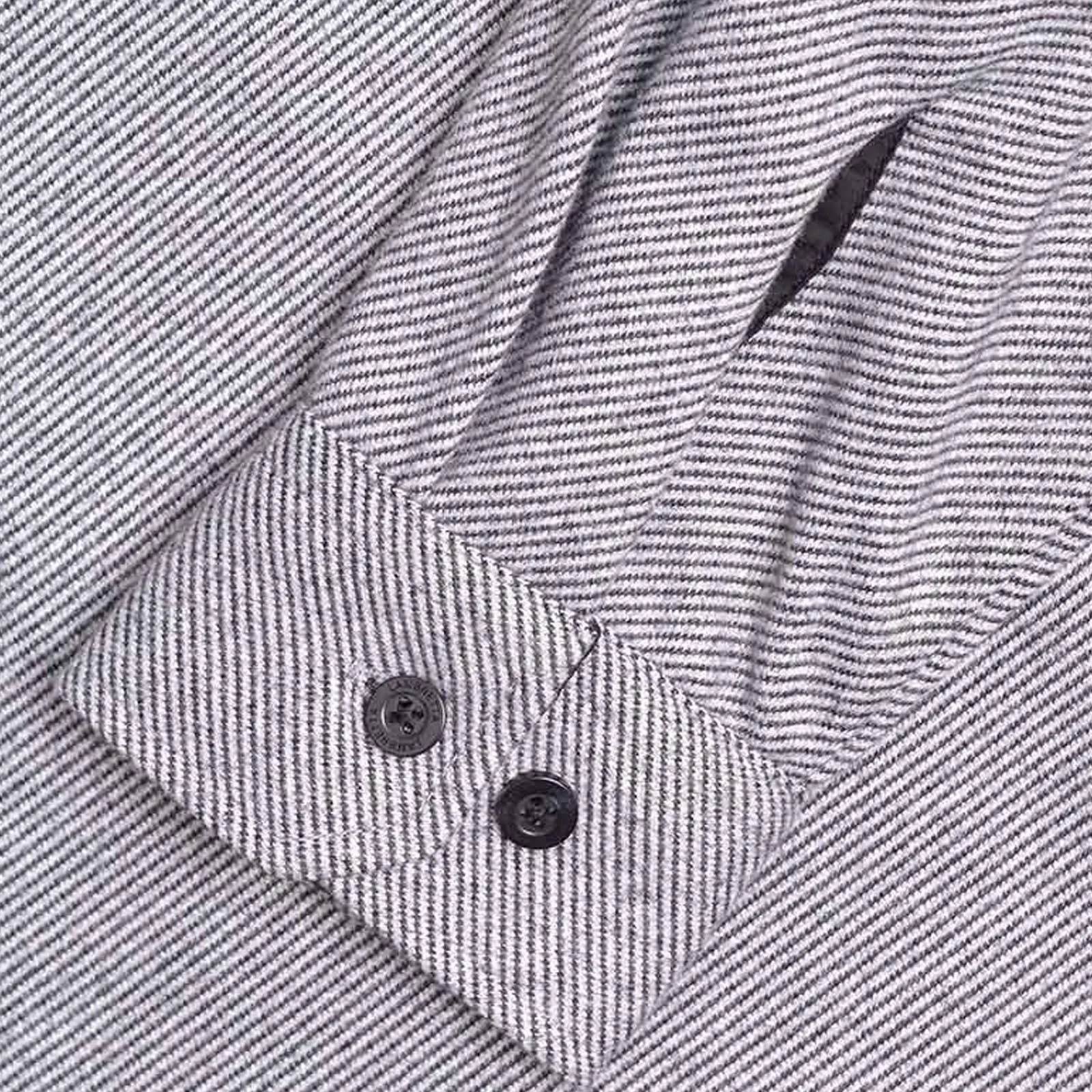 Lambretta Mens Brushed Twill Long Sleeve Striped Overshirt - Black/White