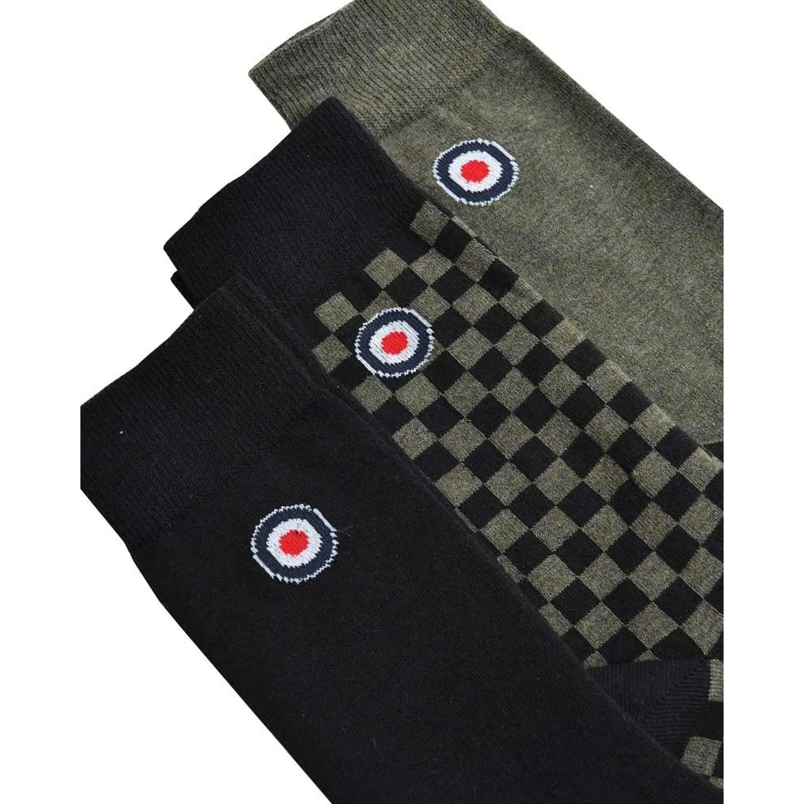 Lambretta Mens Checker 3 Pack Crew Socks