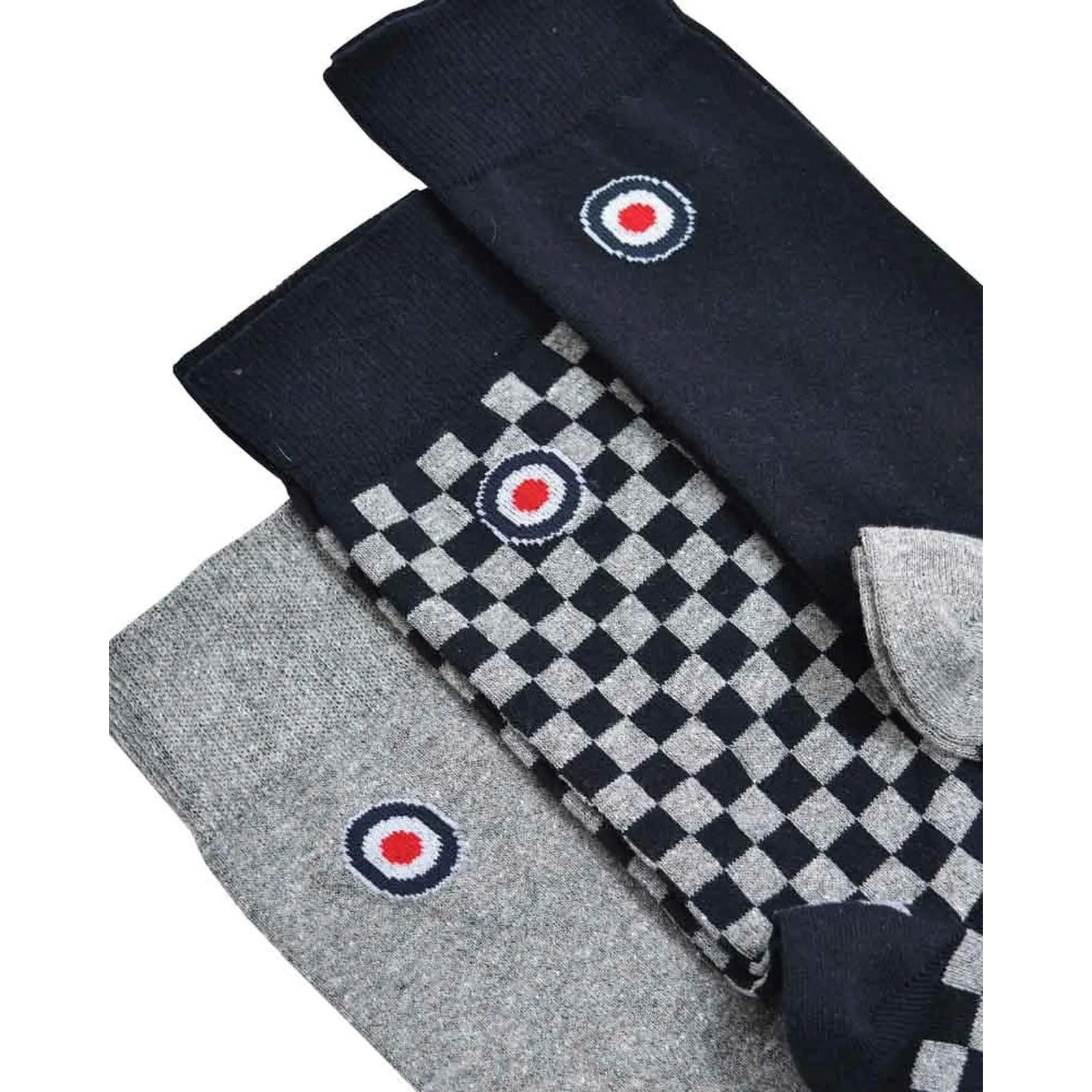 Lambretta Mens Checker 3 Pack Crew Socks