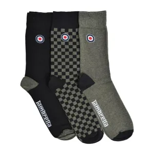 Lambretta Mens Checker 3 Pack Crew Socks