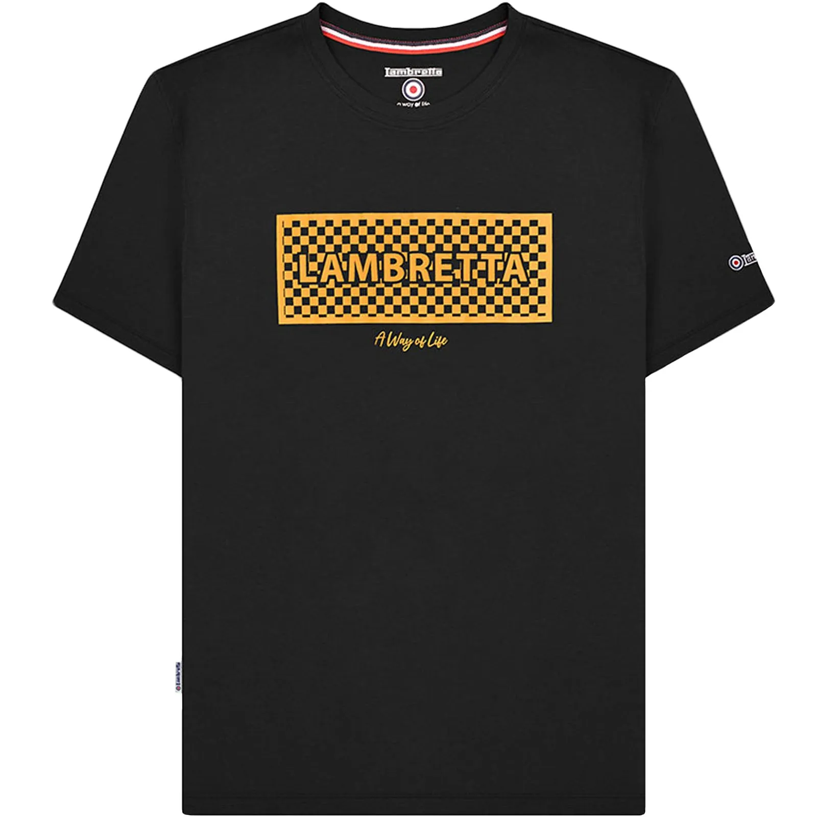Lambretta Mens Checker Box Crew Neck T-Shirt