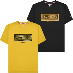 Lambretta Mens Checker Box Crew Neck T-Shirt
