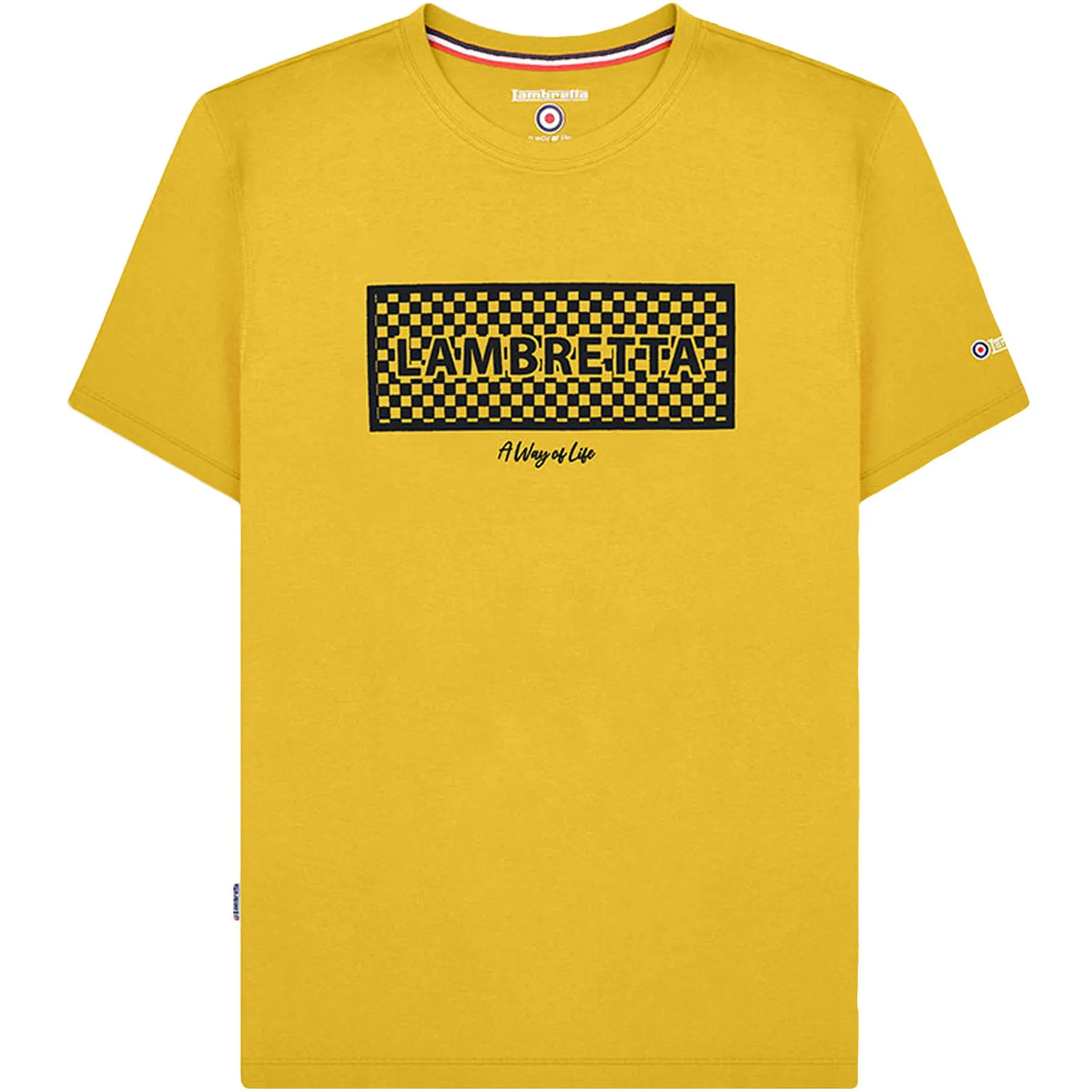 Lambretta Mens Checker Box Crew Neck T-Shirt