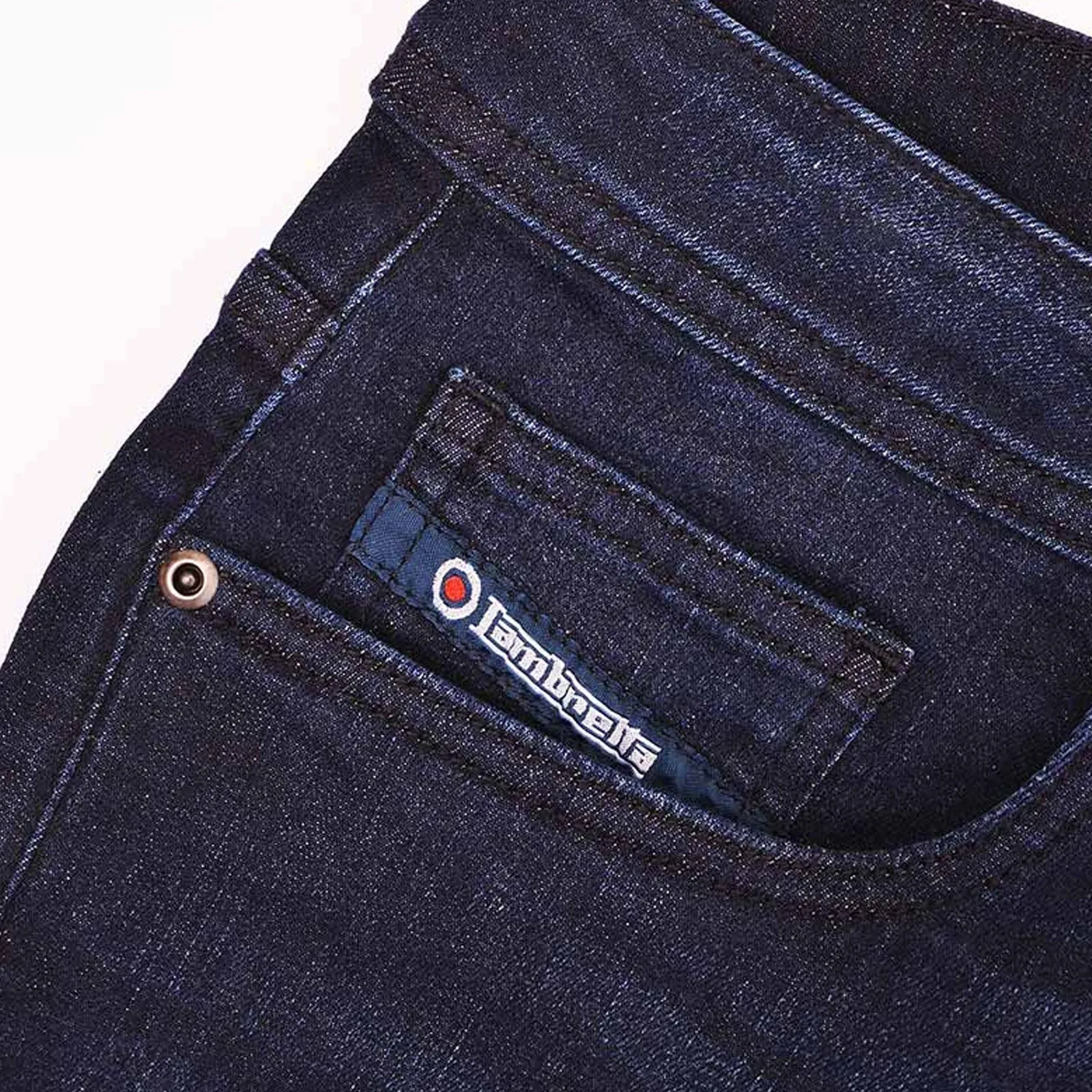 Lambretta Mens Chester Straight Fit Denim Jeans - Dark