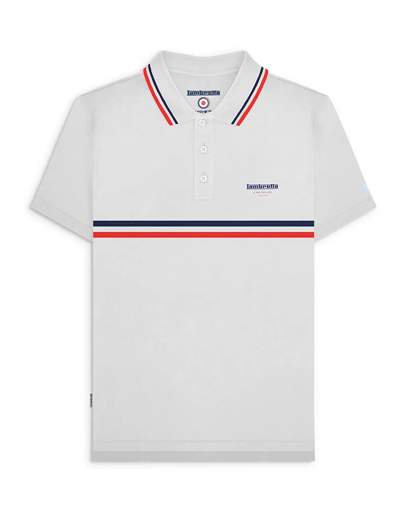 Lambretta Mens Classic Stripe  Retro T-Shirt Polo Shirt