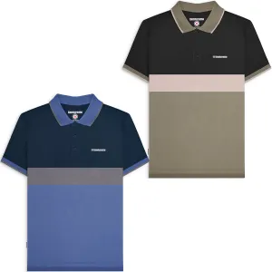 Lambretta Mens Contrast Panel Short Sleeve Polo Shirt