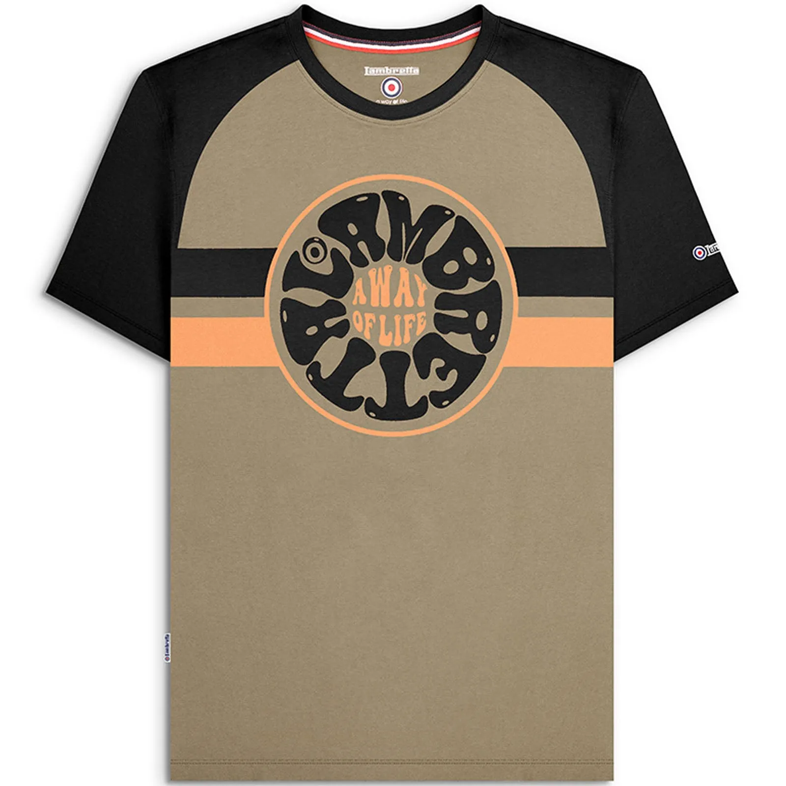 Lambretta Mens Contrast Raglan Short Sleeves T-Shirt