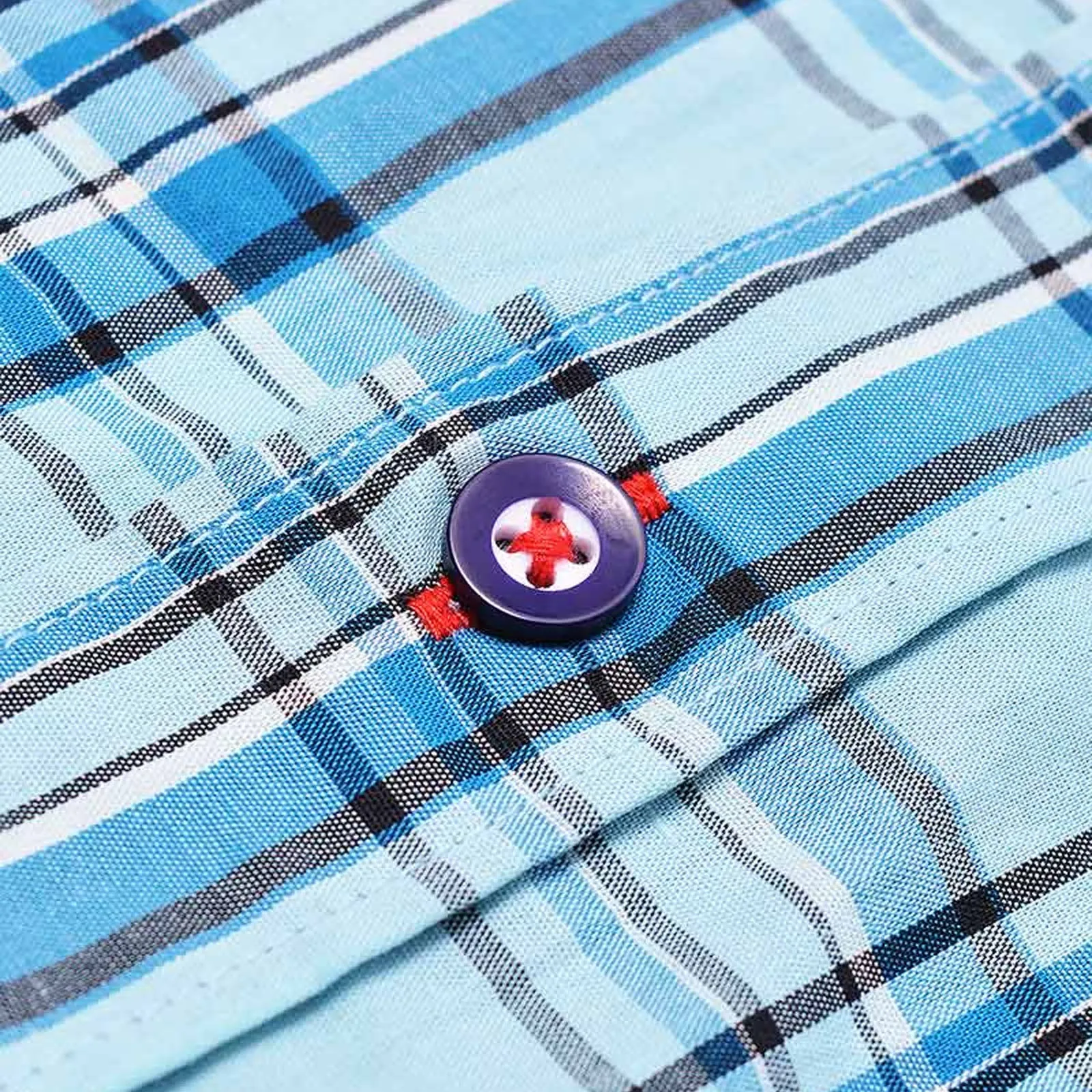 Lambretta Mens Cotton Check Shirt - Arctic/Blue