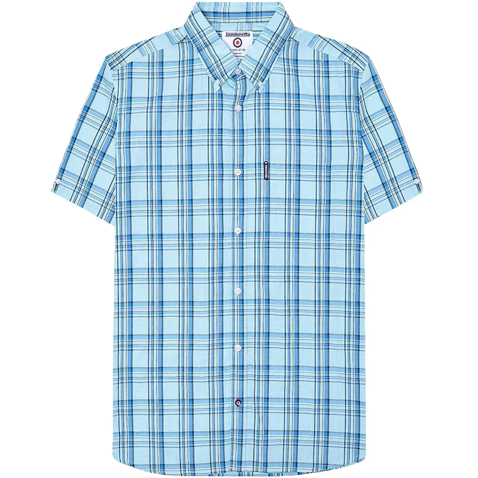 Lambretta Mens Cotton Check Shirt - Arctic/Blue