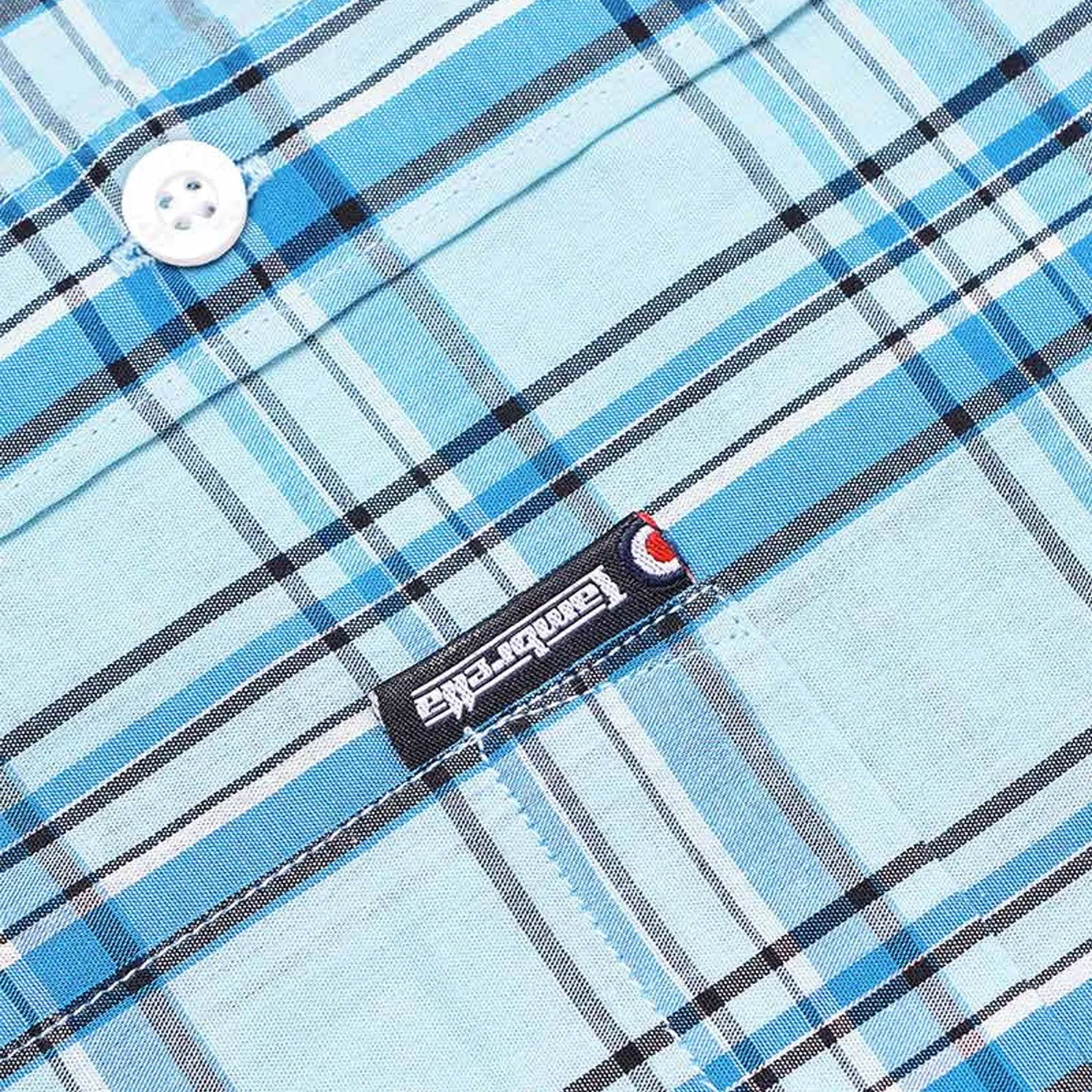 Lambretta Mens Cotton Check Shirt - Arctic/Blue