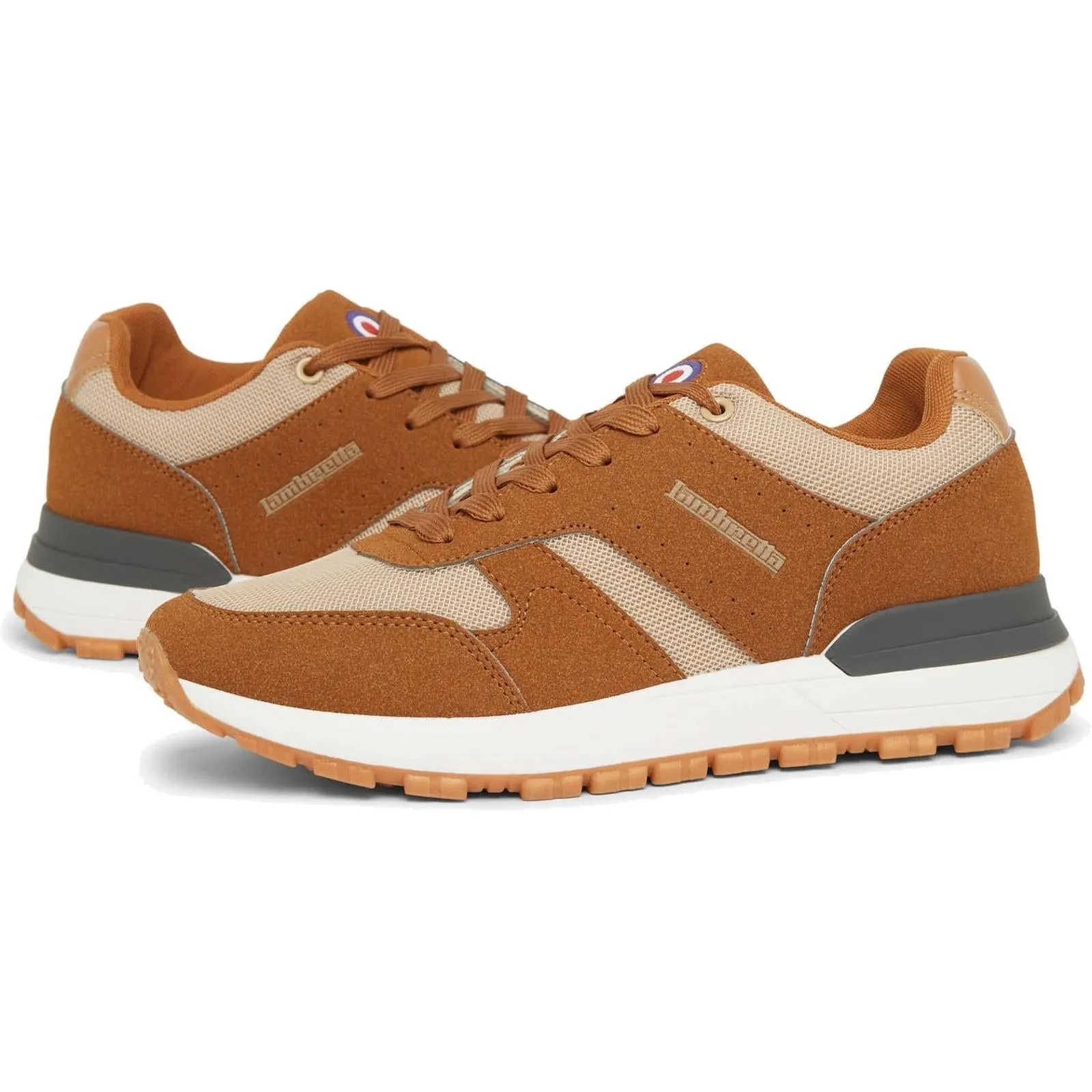 Lambretta Mens Echo 2 Lace Up Sporty Retro Trainers