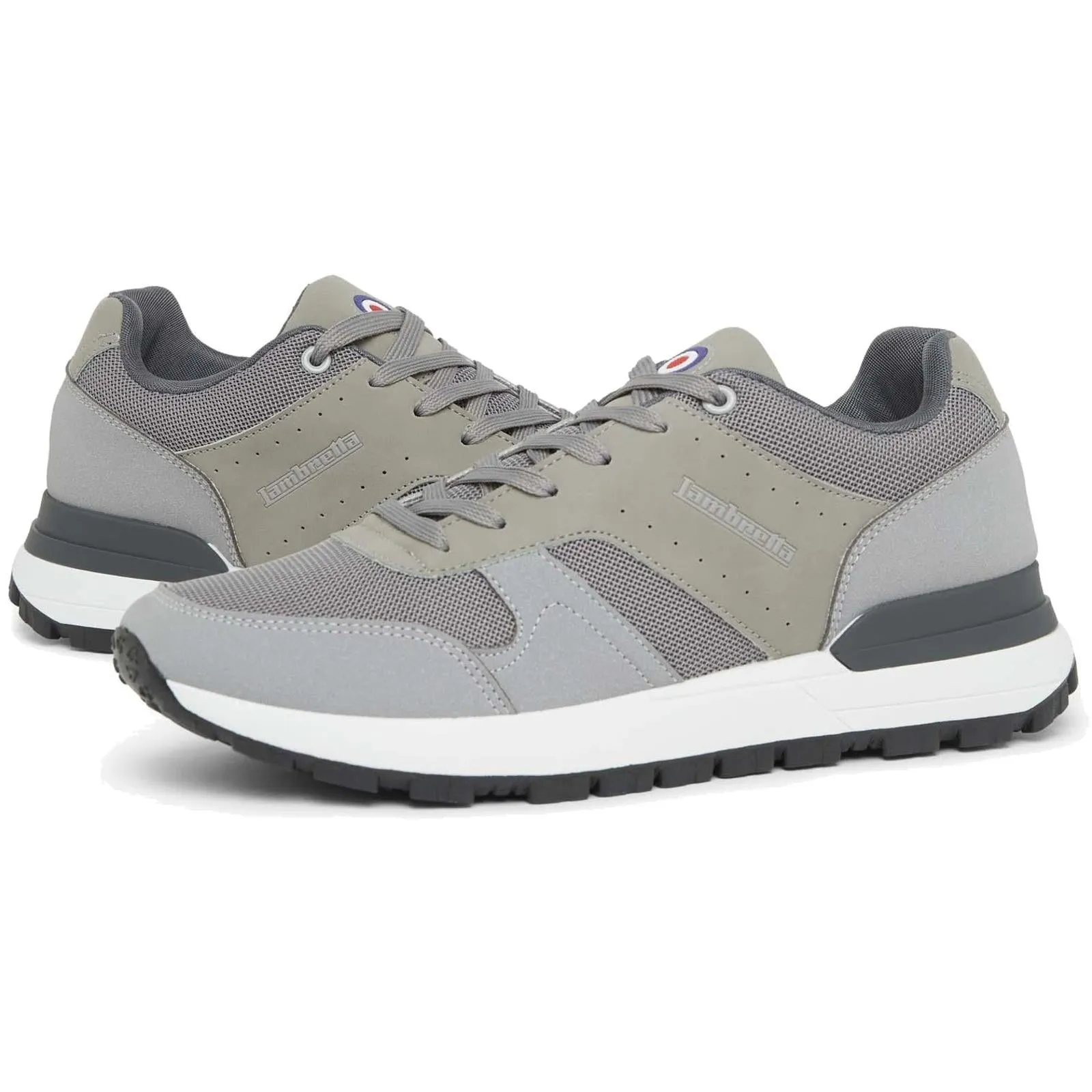 Lambretta Mens Echo 2 Lace Up Sporty Retro Trainers