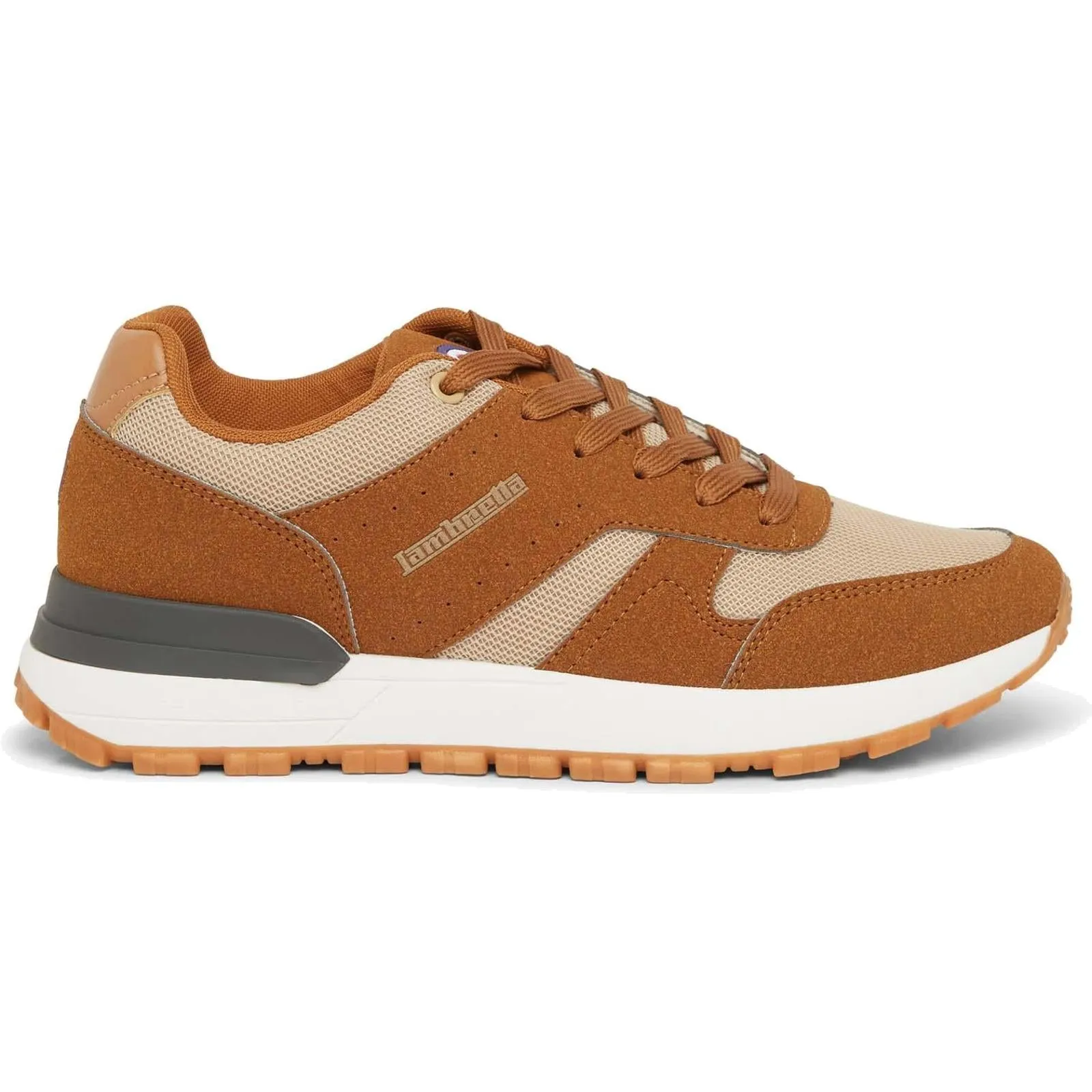 Lambretta Mens Echo 2 Lace Up Sporty Retro Trainers