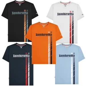 Lambretta Mens Fade Racing Stripe Short Sleeve T-Shirt