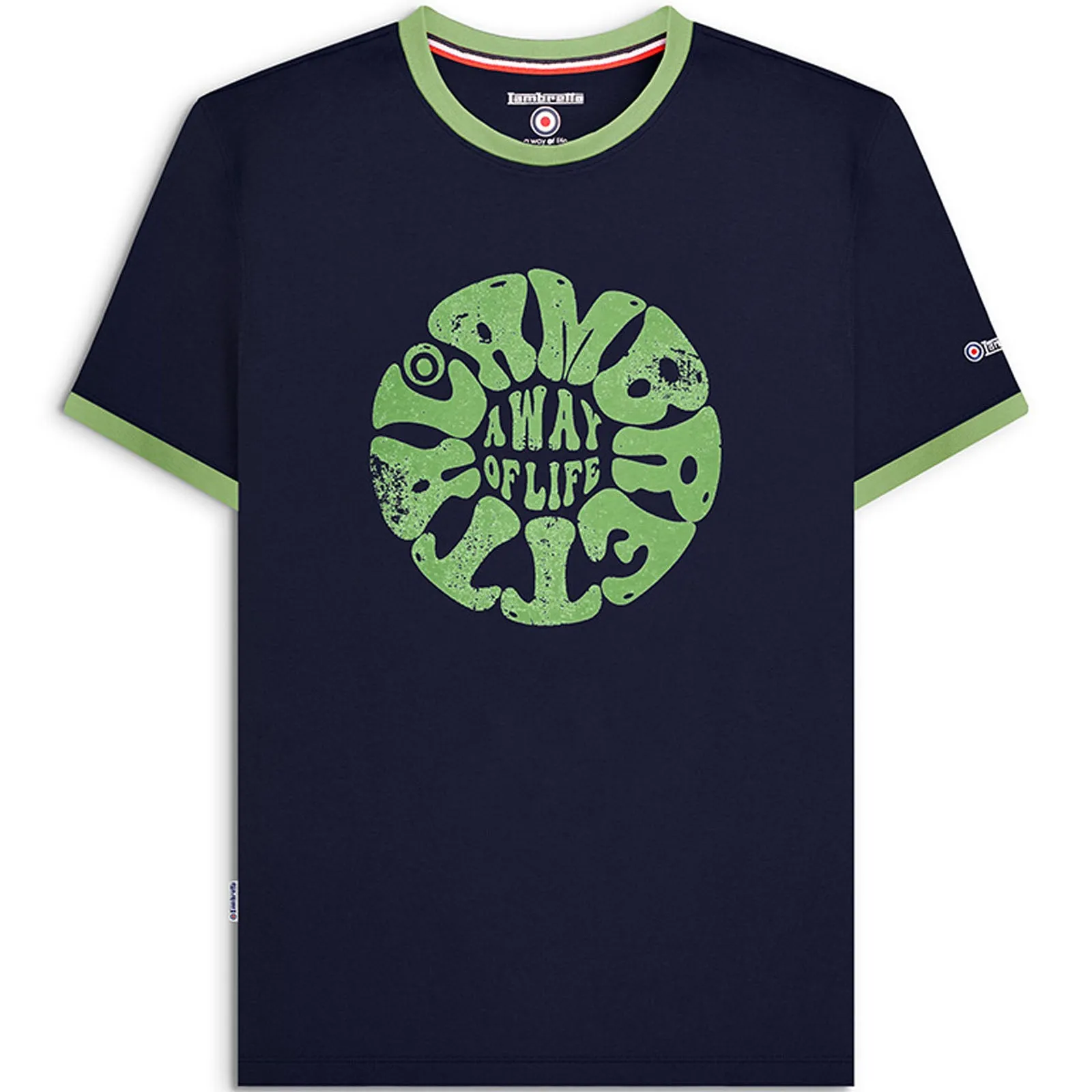 Lambretta Mens Festival Ringer Crew Neck T-Shirt