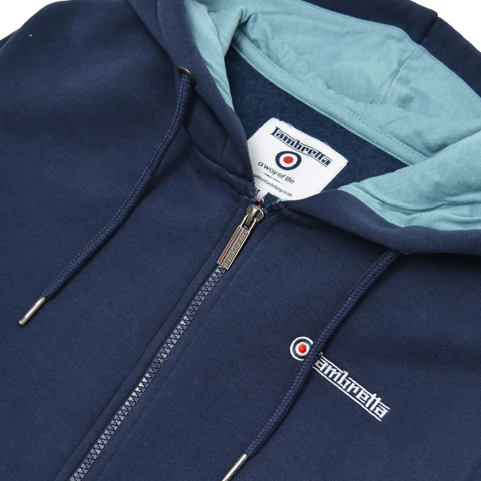 Lambretta Mens Full Zip Twin Tipped Hoodie