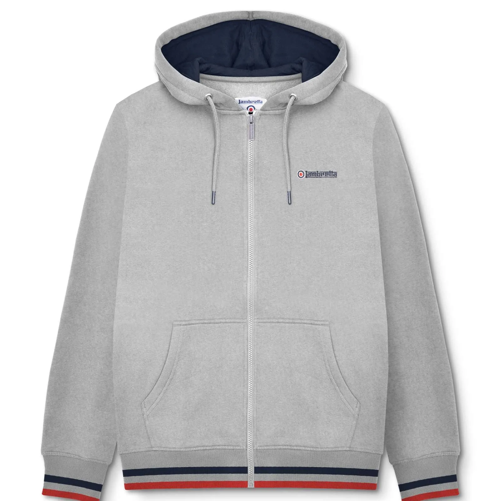 Lambretta Mens Full Zip Twin Tipped Hoodie