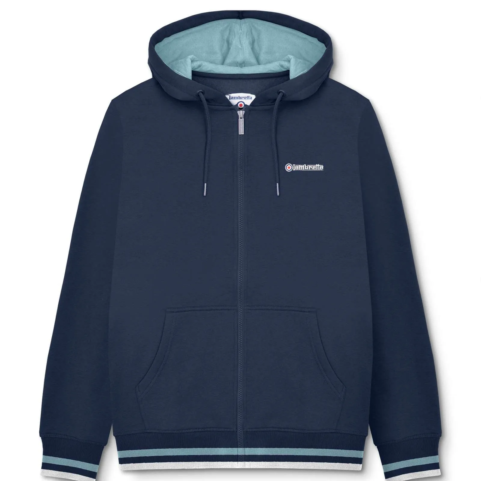 Lambretta Mens Full Zip Twin Tipped Hoodie