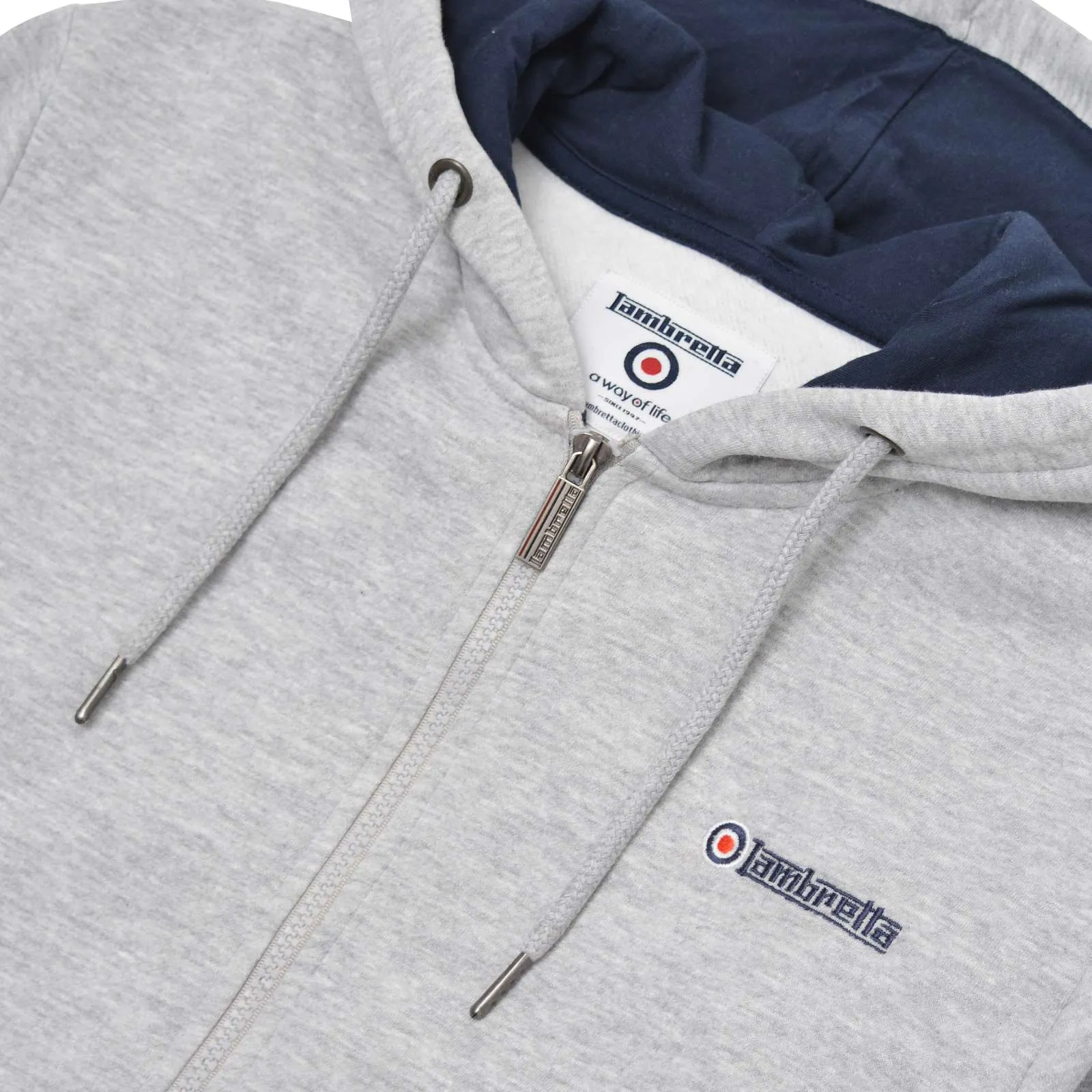 Lambretta Mens Full Zip Twin Tipped Hoodie