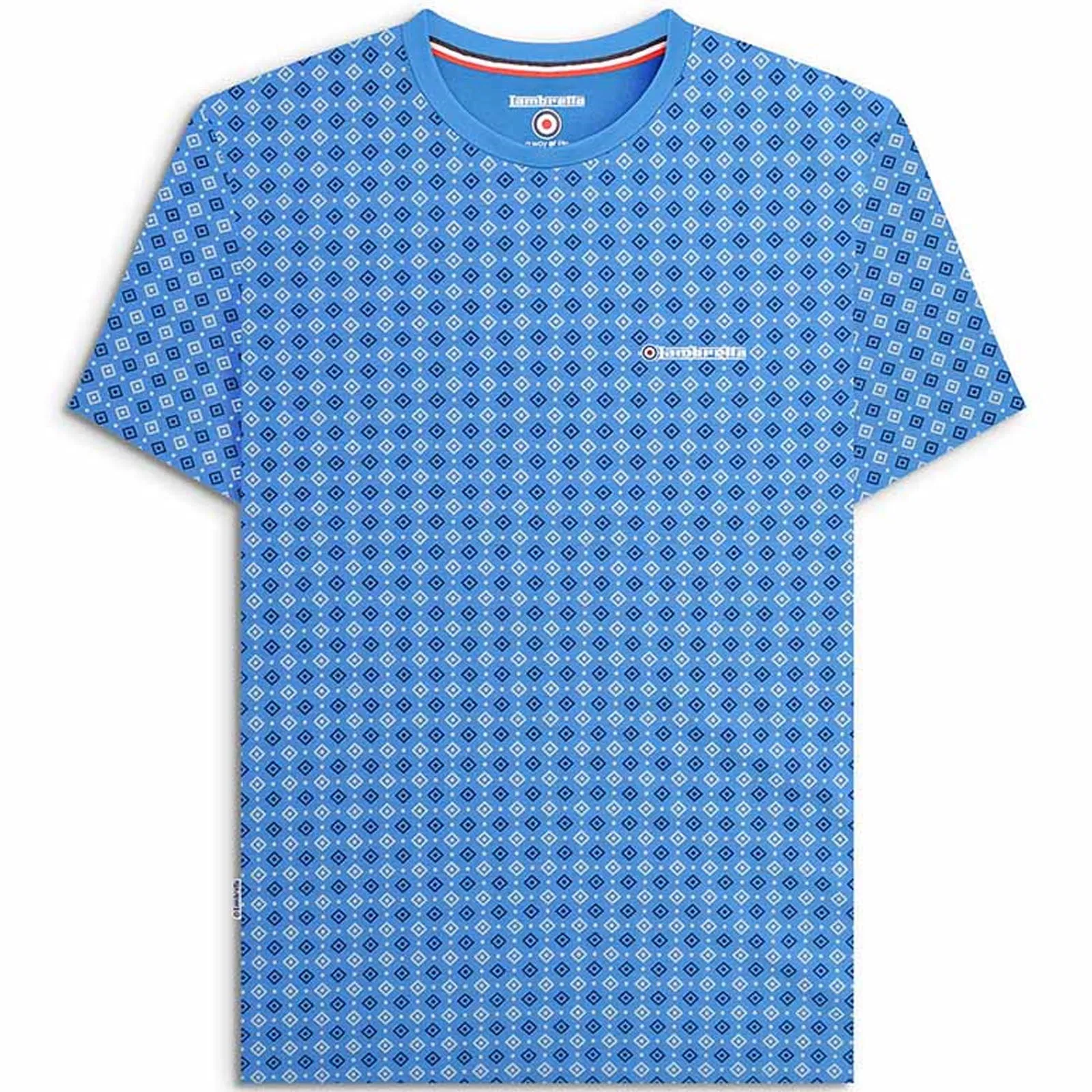 Lambretta Mens Geo AOP Crew Neck T-Shirt