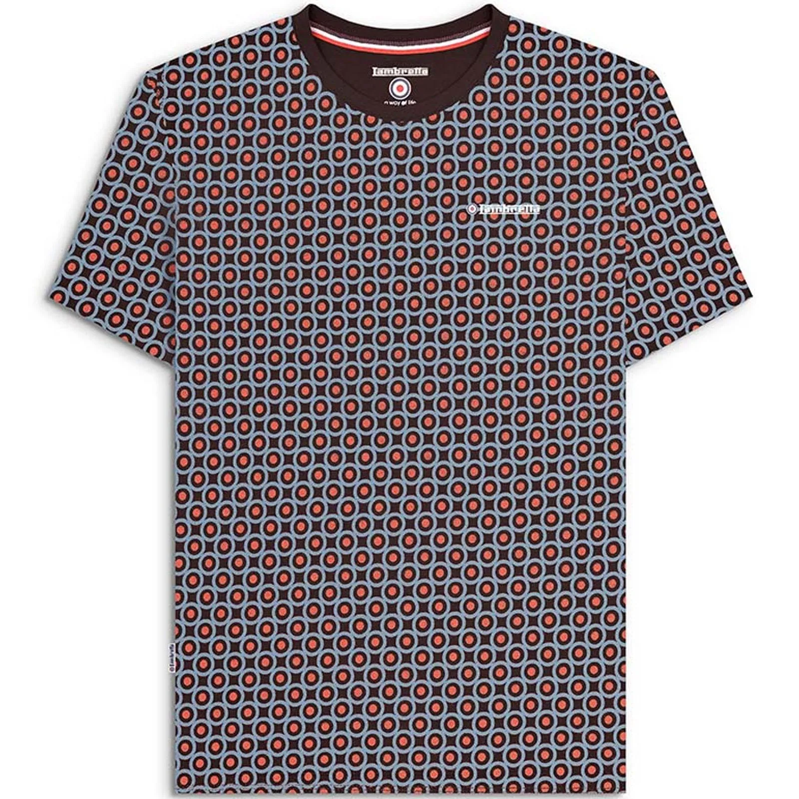 Lambretta Mens Geo Target Short Sleeve Crew Neck T-Shirt