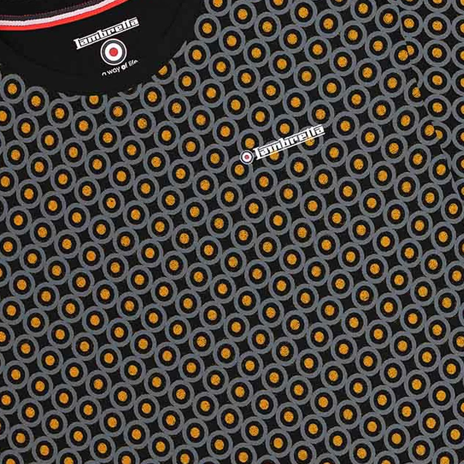 Lambretta Mens Geo Target Short Sleeve Crew Neck T-Shirt