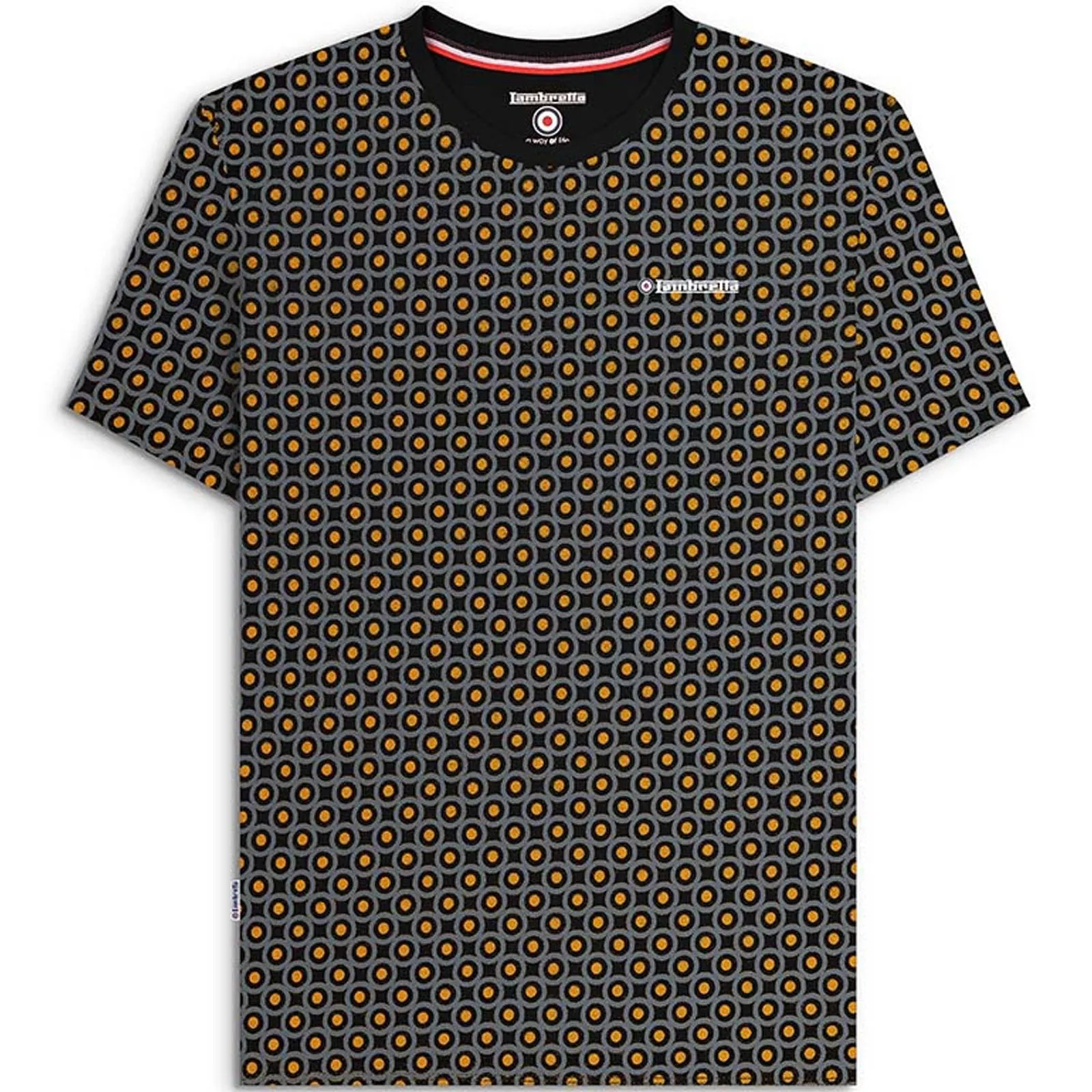 Lambretta Mens Geo Target Short Sleeve Crew Neck T-Shirt