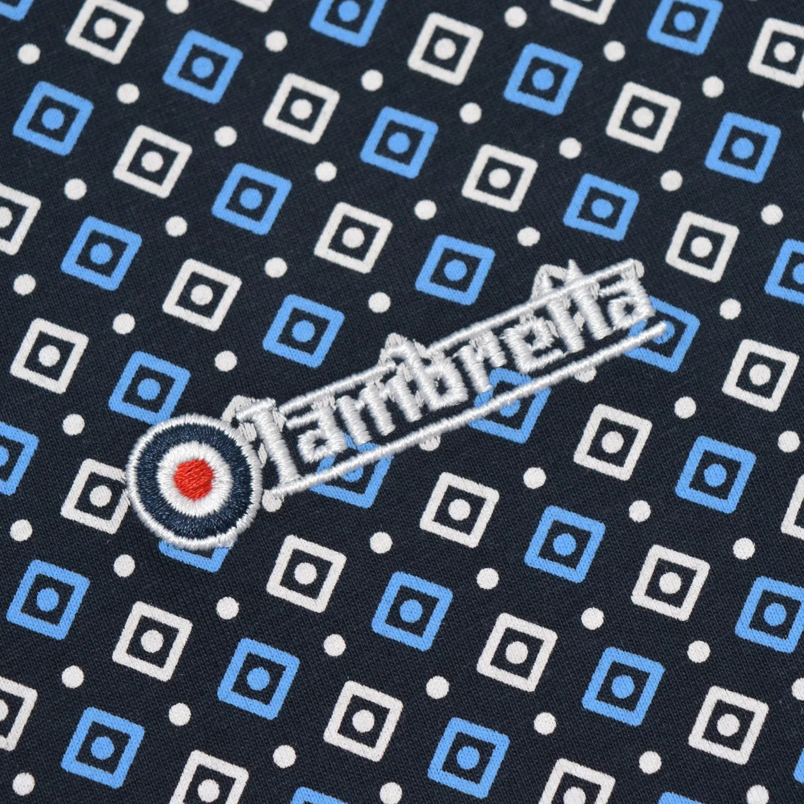 Lambretta Mens Geometric Allover Print Polo Shirt