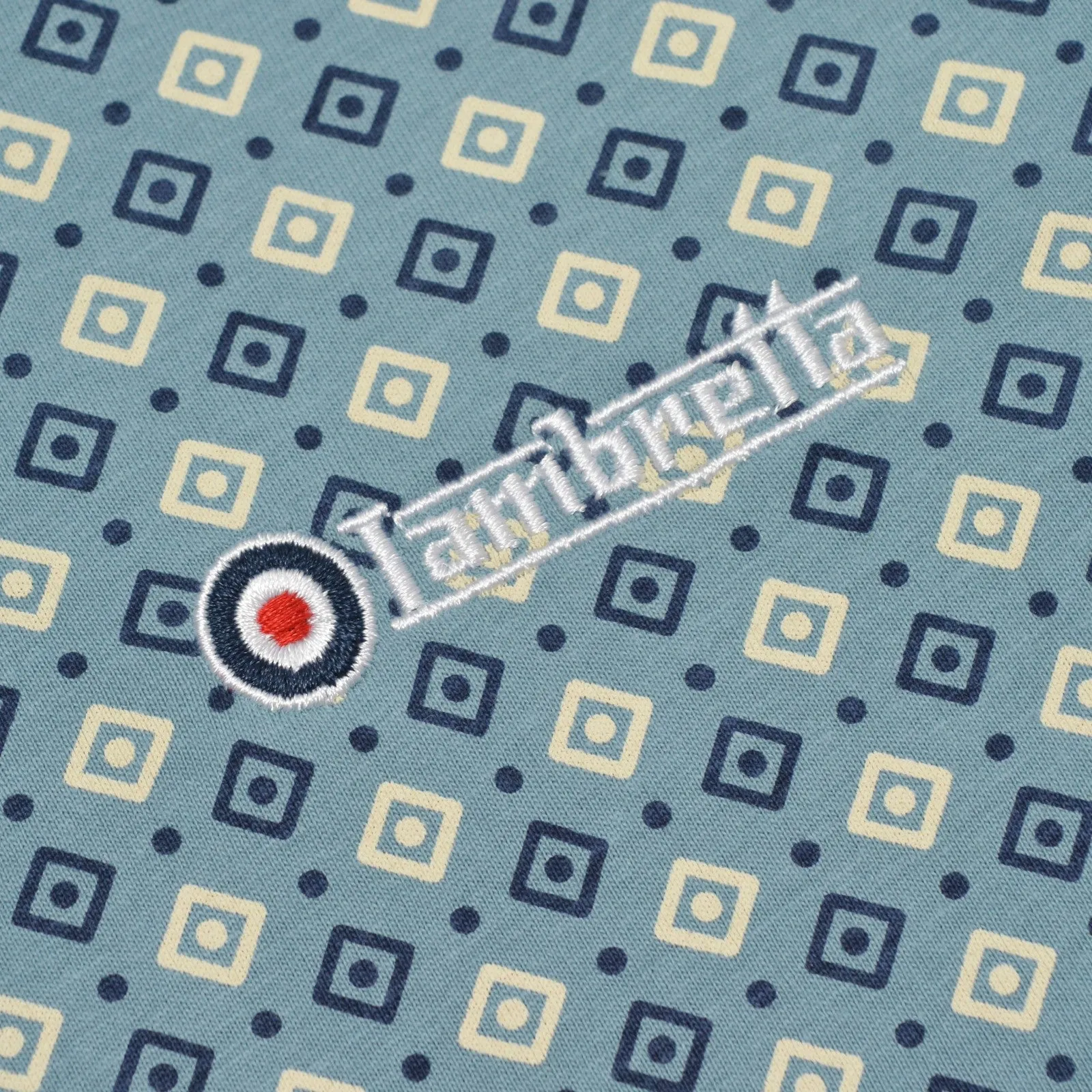 Lambretta Mens Geometric Allover Print Polo Shirt