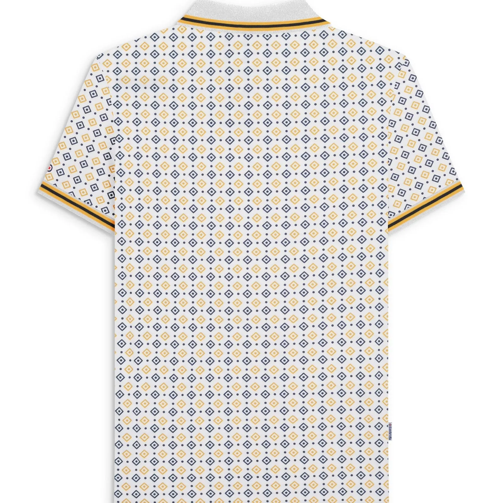 Lambretta Mens Geometric Allover Print Polo Shirt