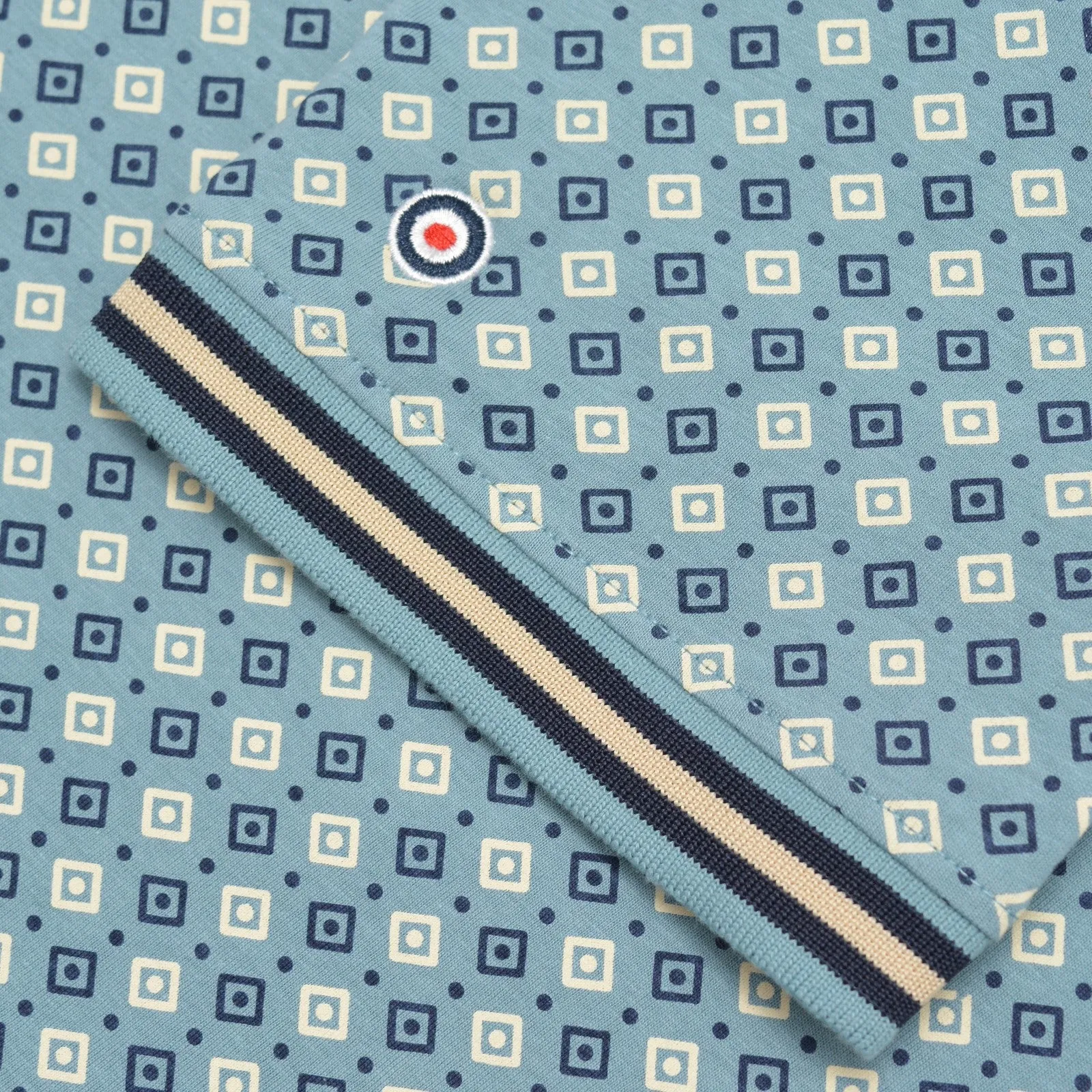 Lambretta Mens Geometric Allover Print Polo Shirt