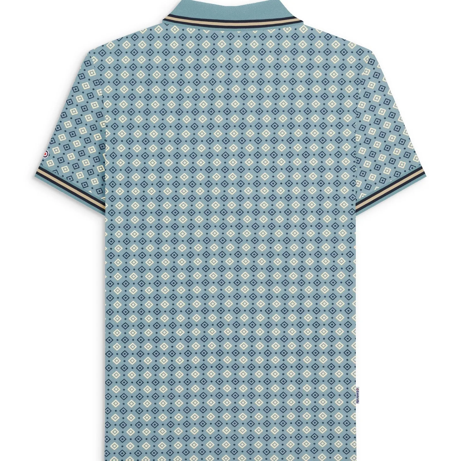Lambretta Mens Geometric Allover Print Polo Shirt