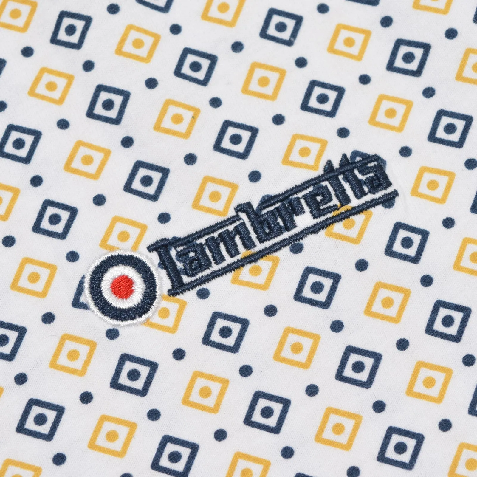 Lambretta Mens Geometric Allover Print Polo Shirt