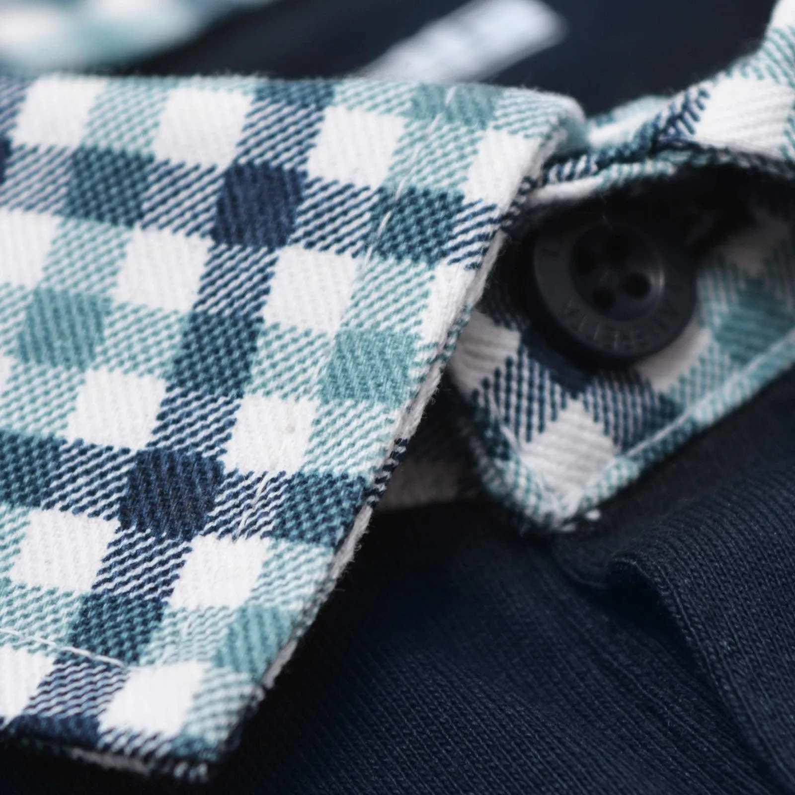 Lambretta Mens Gingham Collar Short Sleeve Polo Shirt