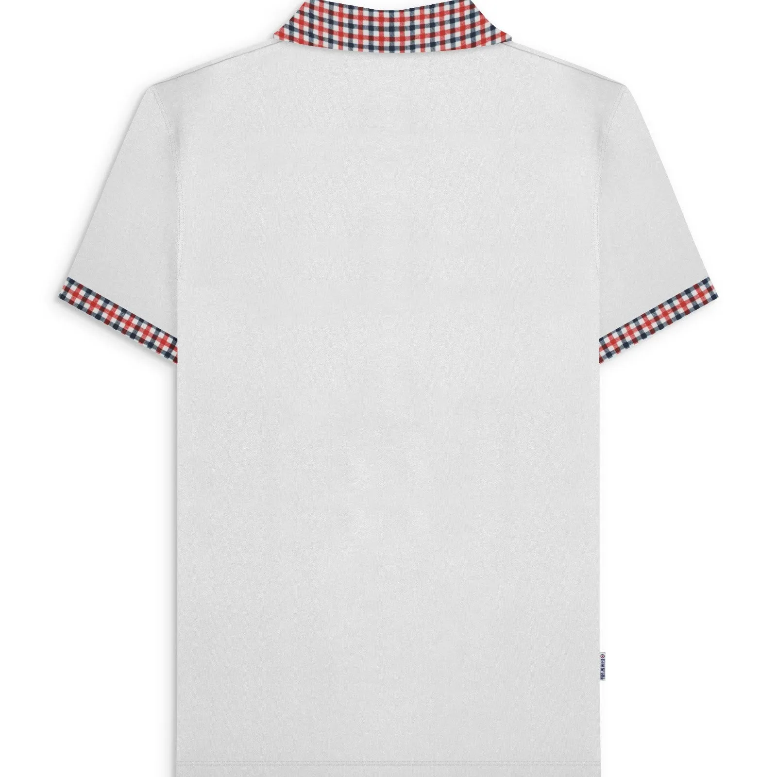 Lambretta Mens Gingham Collar Short Sleeve Polo Shirt