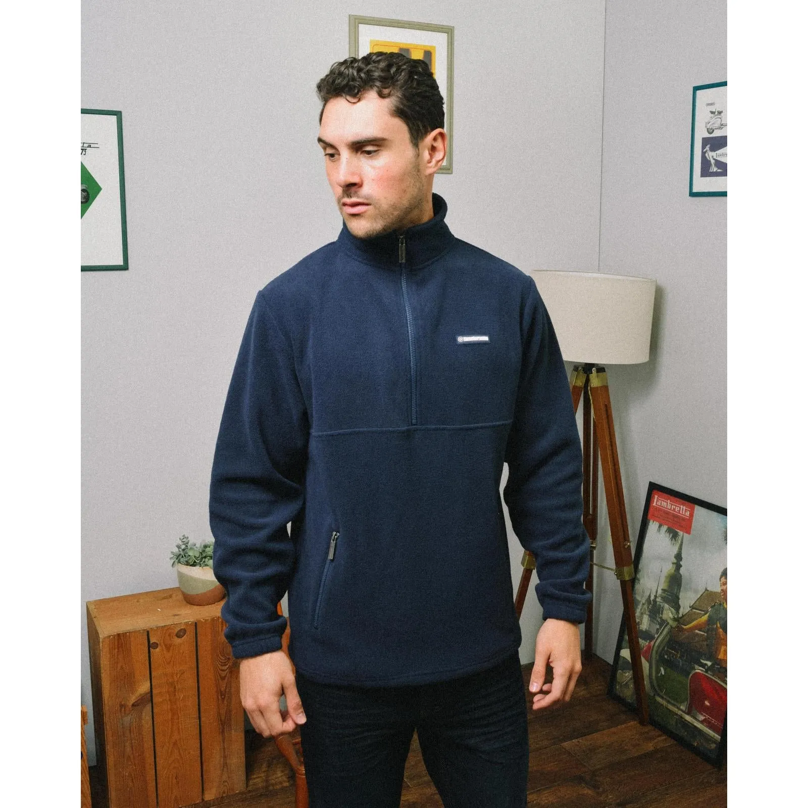 Lambretta Mens Half Zip Polar Fleece