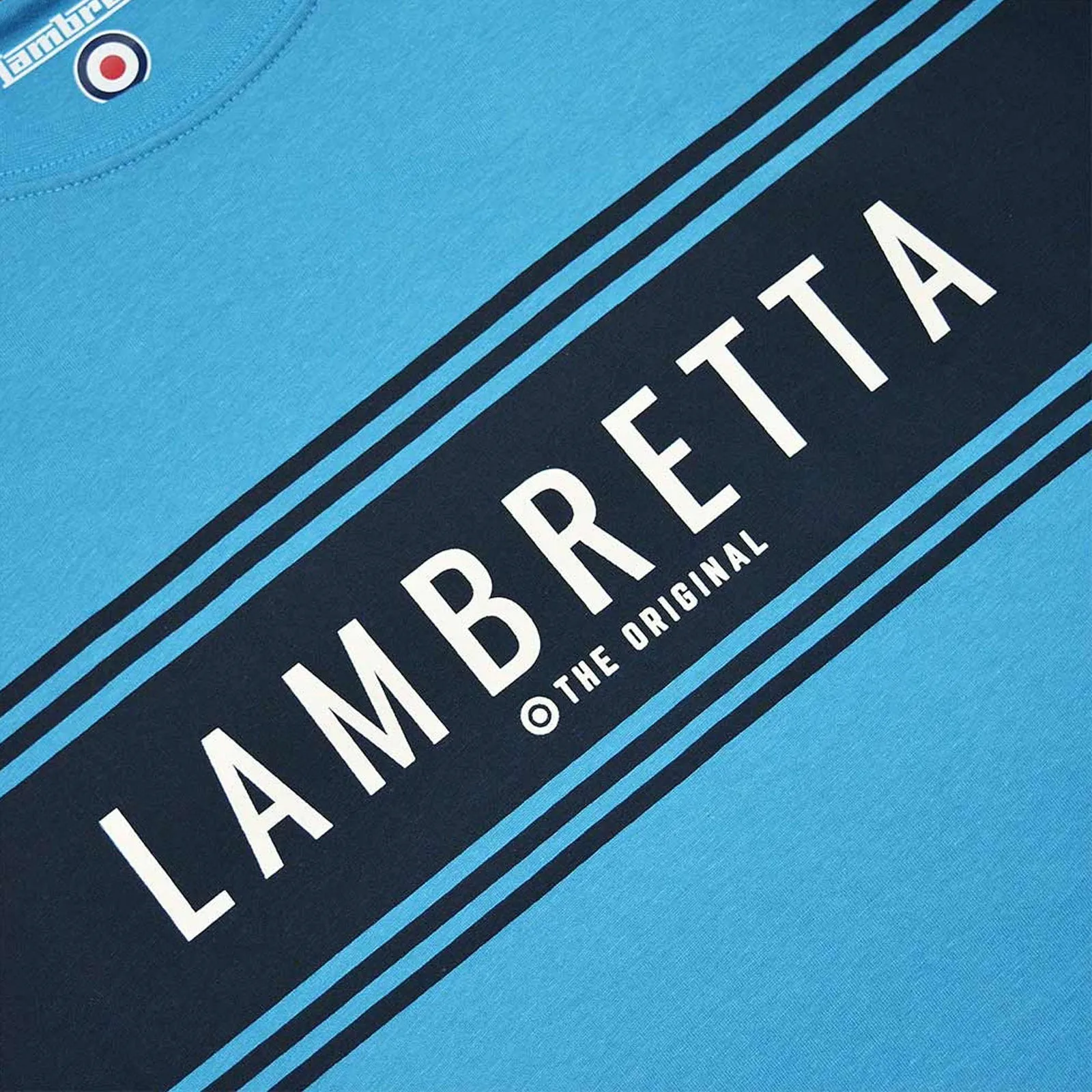 Lambretta Mens Logo Panel Raglan Retro T-Shirt