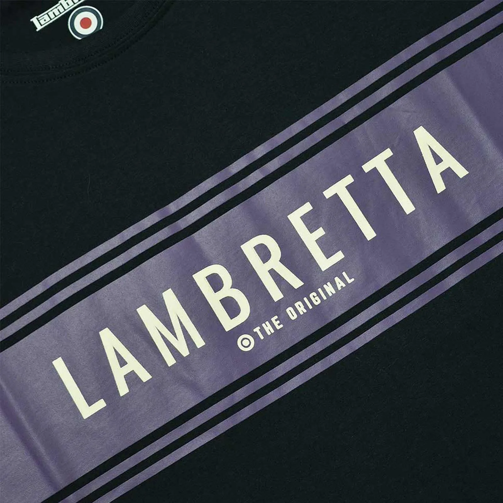 Lambretta Mens Logo Panel Raglan Retro T-Shirt
