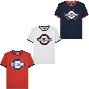 Lambretta Mens Logo Ringer Crew Neck Cotton T-Shirt