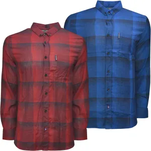 Lambretta Mens Long Sleeve Woven Checked Shirt