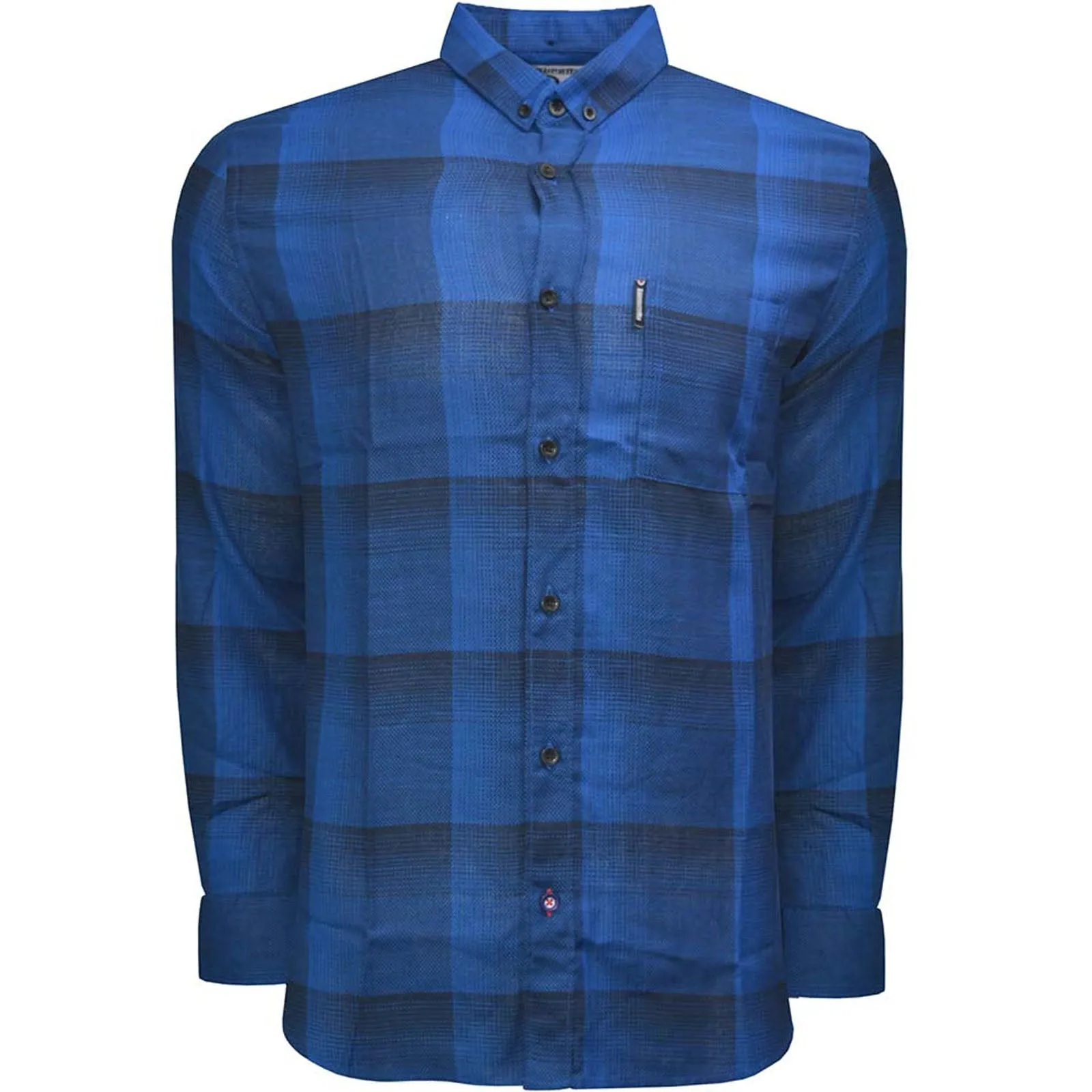 Lambretta Mens Long Sleeve Woven Checked Shirt