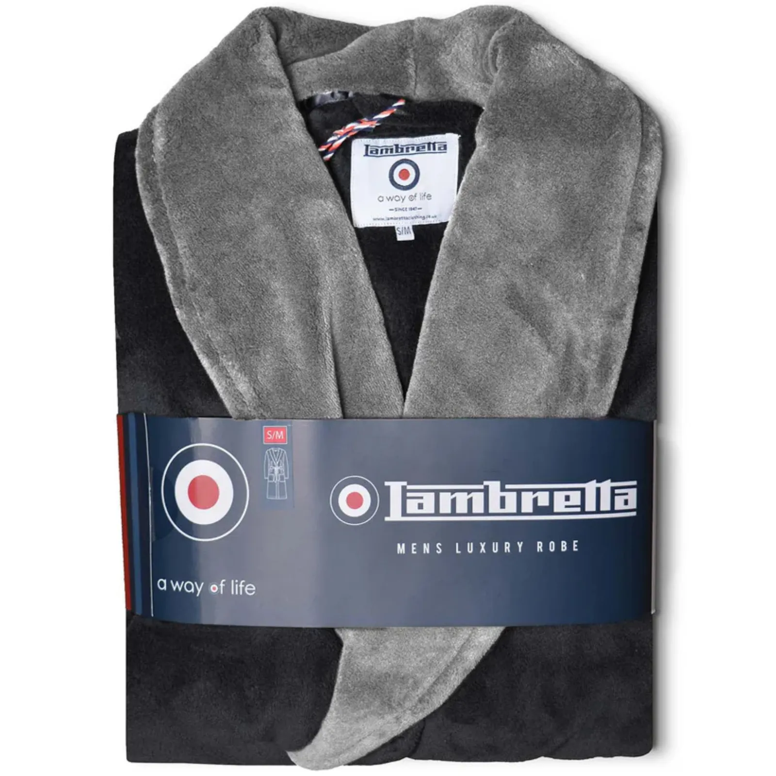 Lambretta Mens Luxury Super Soft Fleece Dressing Gown
