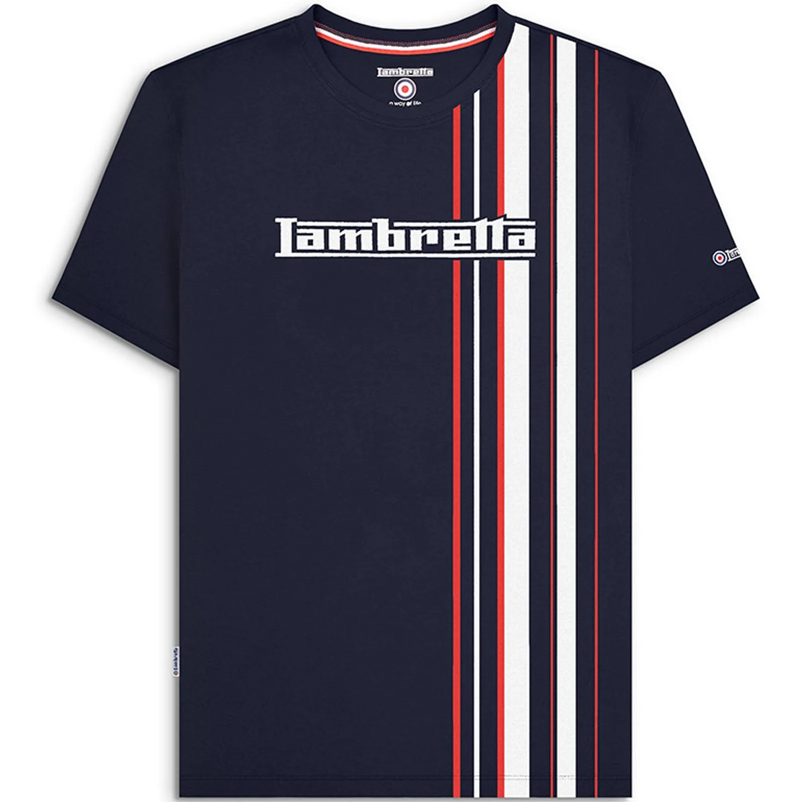 Lambretta Mens Multi Stripe Short Sleeve T-Shirt