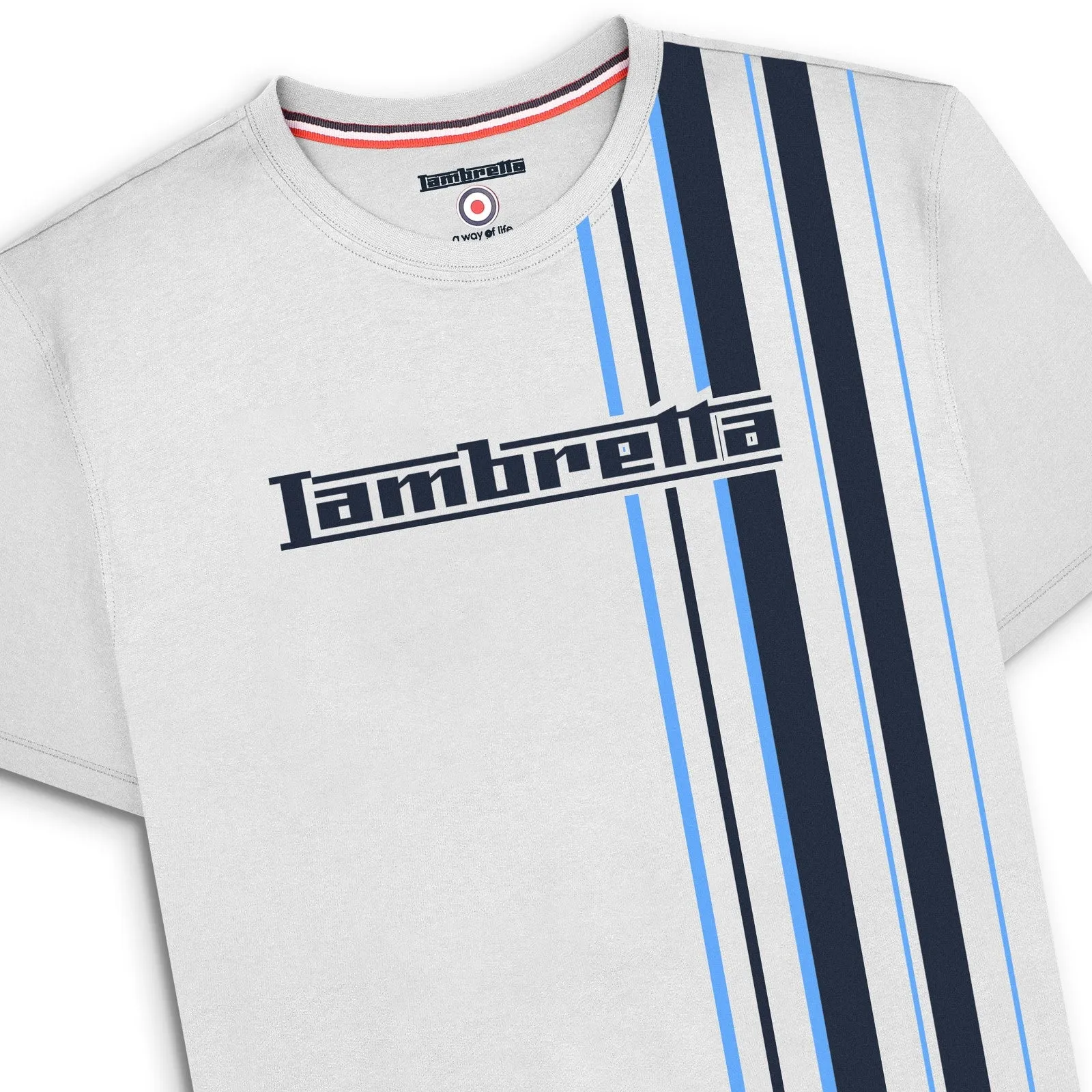 Lambretta Mens Multi Stripe Short Sleeve T-Shirt
