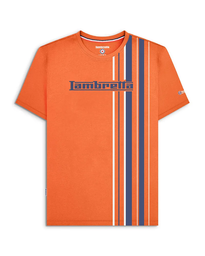 Lambretta Mens Multi Stripe Short Sleeve T-Shirt