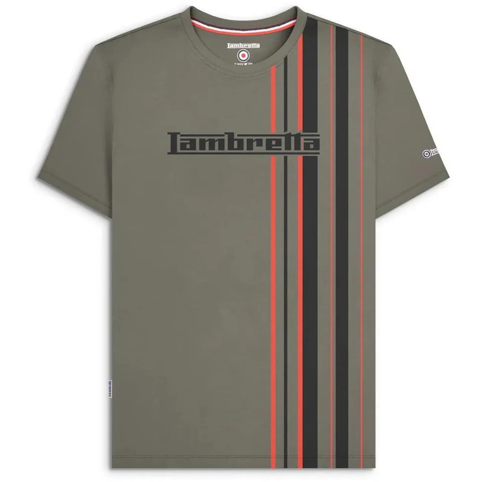 Lambretta Mens Multi Stripe Short Sleeve T-Shirt